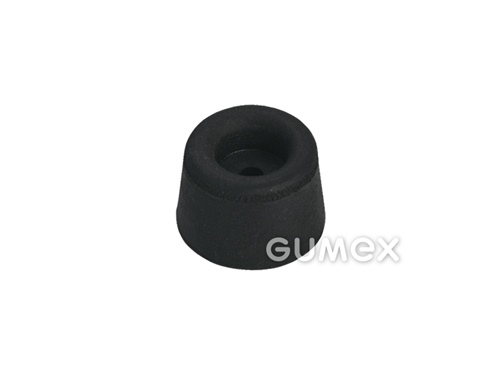 Gumový výlisok, zarážka k dverám, 29x22mm, 75°ShA, SBR, -40°C/+70°C, čierná